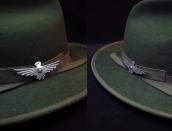 Atq Repoused & Stamped Silver Thunderbird Shaped Pin c.1930～