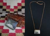 Antique Mexican Stamped Silver Pill Box Top Necklace c.1920～