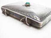 Antique Mexican Stamped Silver Pill Box Top Necklace c.1920～