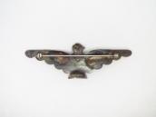 Atq Stamped Thunderbird Shape Silver Pin w/Turquoise c.1935～