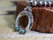 Antique Hopi Silver Beads w/Hollow Naja Top Necklace c.1930～