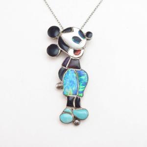 Vintage Zuni Multi-Stone Inlay 『Mickey』 Top Necklace c.1975～