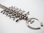 【NAVAJO GUILD】Squash Blossom Naja Necklace in Silver c.1950