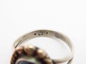 Old Navajo Top Grade Turquoise Ring in Silver & Gold c.1980～