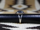 Old Navajo Top Grade Turquoise Ring in Silver & Gold c.1980～