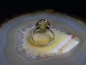 Old Navajo Top Grade Turquoise Ring in Silver & Gold c.1980～