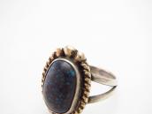 Old Navajo Top Grade Turquoise Ring in Silver & Gold c.1980～