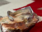 Vintage Zuni Turquoise Inlay Heavy Silver ZigZag Cuff c.1960