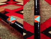 Charlene Zunie OLDPAWN Turquoise & Coral Inlay Ring  c.1980