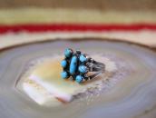 Old Zuni Butterfly Motif? Turquoise Cluster Ring  c.1965～