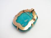 Vtg 18K Gold Pin&Pendant w/Zuni Turquoise Frog Fetish in1977