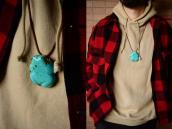 Vtg 18K Gold Pin&Pendant w/Zuni Turquoise Frog Fetish in1977