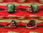 Antique Navajo Silver Men's Ring w/Sq. Green TQ  c.1935～