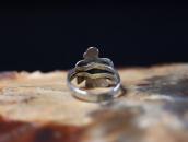 Antique Stamped T-bird Shape Sliver Ring w/Turquoise c.1930～