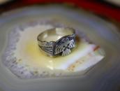 Atq CrossedArrows Stamped T-bird Applique Men's Ring c.1930～