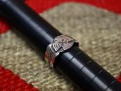 Atq CrossedArrows Stamped T-bird Applique Men's Ring c.1930～