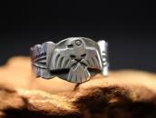 Atq CrossedArrows Stamped T-bird Applique Men's Ring c.1930～