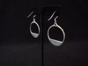Old Navajo Tipi ChipInlay SilverRing Dangle Earrings c.1980～