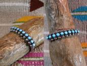 Vintage Navajo Turquoise Row Heavy Cuff Bracelet  c.1925～