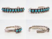 Vintage Navajo Turquoise Row Heavy Cuff Bracelet  c.1925～