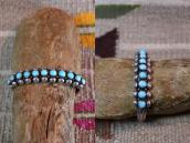 Vintage Navajo Turquoise Row Heavy Cuff Bracelet  c.1925～