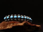 Vintage Navajo Turquoise Row Heavy Cuff Bracelet  c.1925～