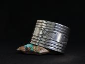 Attr.to【NAVAJO GUILD】Chiseled Ingot Silver Wide Cuff c.1935～
