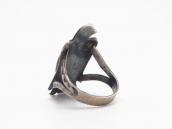 Antique Thunderbird Face Silver Ring w/Sq. Turquoise c.1930～