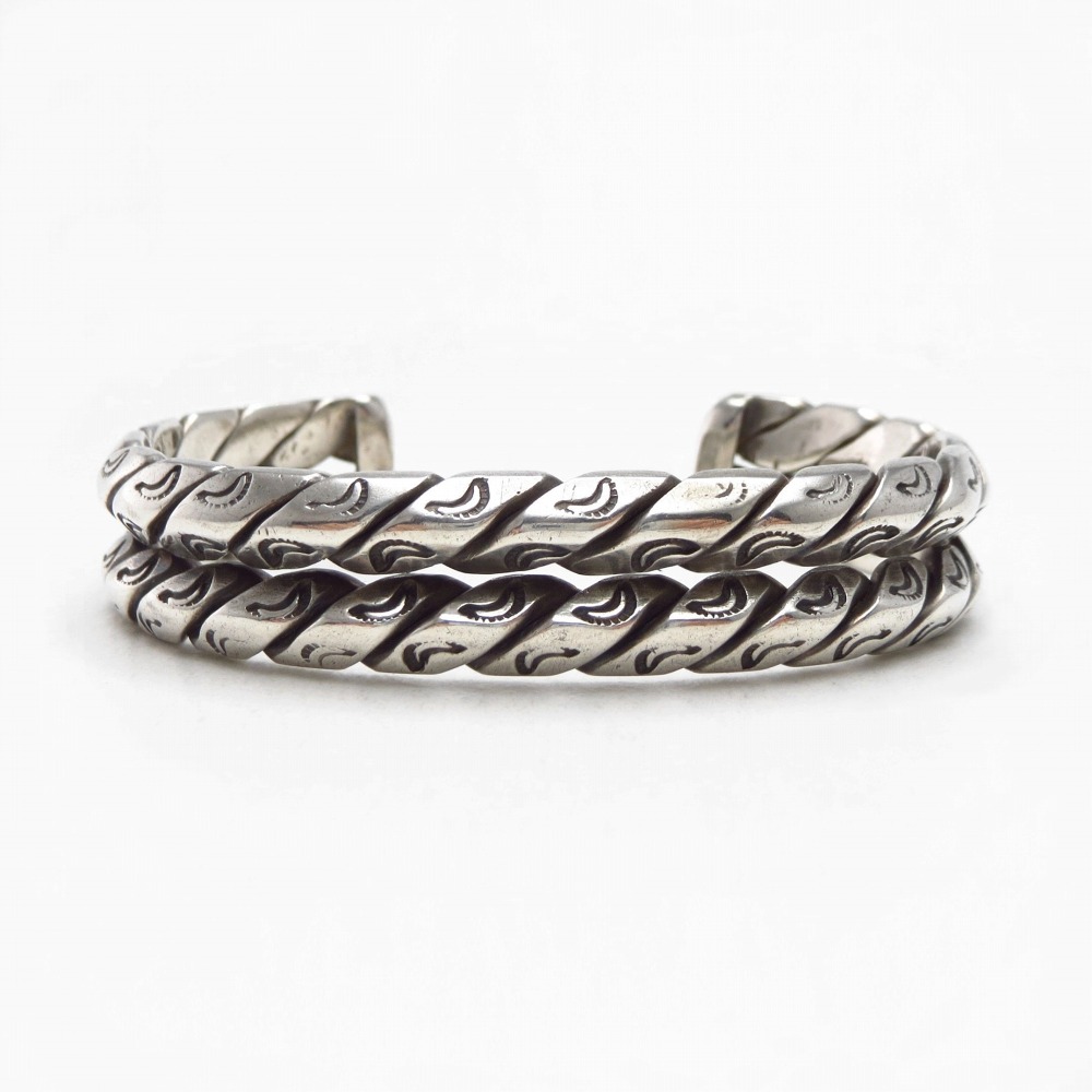 Atq Navajo 2 Strand Heavy Twisted Triangle Wire Cuff c.1930～