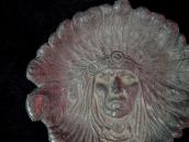 Antique Indian Chief Head Metal Ashtray  c.1915～