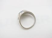 Vtg Navajo Hi-Grade Nevada Blue Turquoise Seal Ring c.1950～
