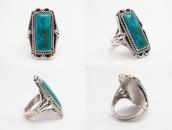 Vintage Navajo Split Shank Ring w/Rect. Fox Turquoise c.1950