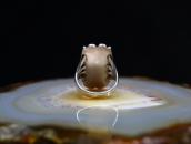 Vintage Navajo Split Shank Ring w/Rect. Fox Turquoise c.1950