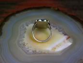 Vintage Navajo Split Shank Ring w/Rect. Fox Turquoise c.1950