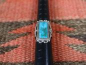 Vintage Navajo Split Shank Ring w/Rect. Fox Turquoise c.1950