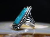 Vintage Navajo Split Shank Ring w/Rect. Fox Turquoise c.1950