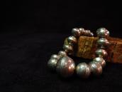 Vintage Bench Made Stamped Silver Bead Necklace  c.1950～