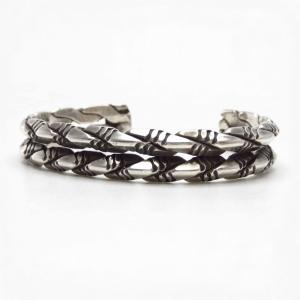Vtg Navajo Stamped Double Twisted Triangle Wire Cuff c.1935～