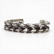 Vtg Navajo Stamped Double Twisted Triangle Wire Cuff c.1935～