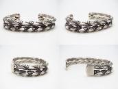 Vtg Navajo Stamped Double Twisted Triangle Wire Cuff c.1935～