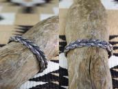 Vtg Navajo Stamped Double Twisted Triangle Wire Cuff c.1935～