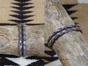 Vtg Navajo Stamped Double Twisted Triangle Wire Cuff c.1935～