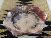 Vtg Navajo Stamped Double Twisted Triangle Wire Cuff c.1935～