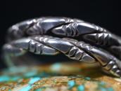Vtg Navajo Stamped Double Twisted Triangle Wire Cuff c.1935～