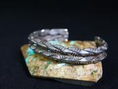 Vtg Navajo Stamped Double Twisted Triangle Wire Cuff c.1935～