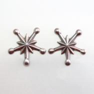 Vintage Navajo Star Shaped Silver Screw-back Earring  c.1950