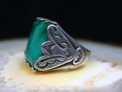 Vintage Navajo Heavy Silver Men's Ring w/Gemsilica c.1955～