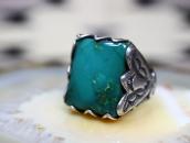 Vintage Navajo Heavy Silver Men's Ring w/Gemsilica c.1955～
