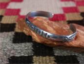 Antique Navajo Stamped Half-Round Wire Cuff Bracelet c.1920～