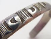 Antique Navajo Stamped Half-Round Wire Cuff Bracelet c.1920～